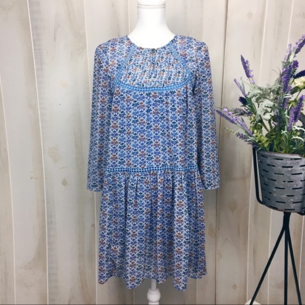 beautiful silk floral dress from anthropology